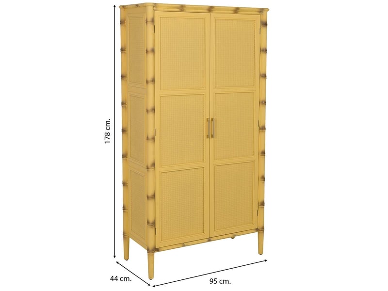  Armoire en bois jaune 95x44x178 cm h  - Conforama C