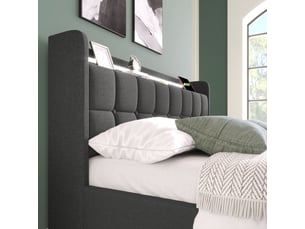 Lit avec rangement 180x200 cm SOGEU coloris gris