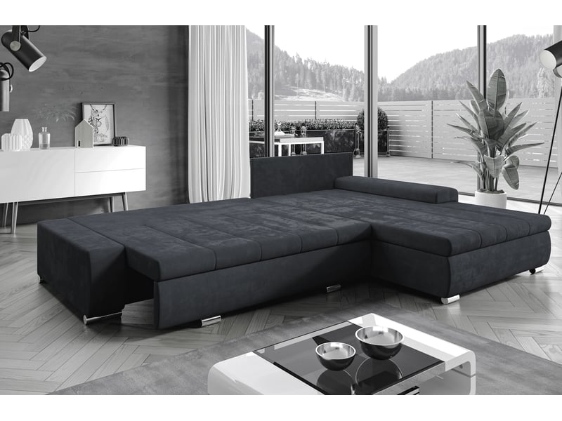  Canapé d’angle tunceli marron 297 cm convertible moderne Tunceli - Conforama C