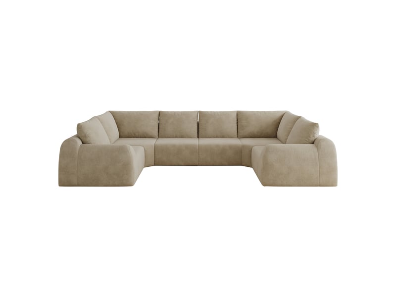 Canapé d’angle u 344 cm, sofa compression sans structure, mousse confortable, sans montage, salon chambre, khaki - Conforama A