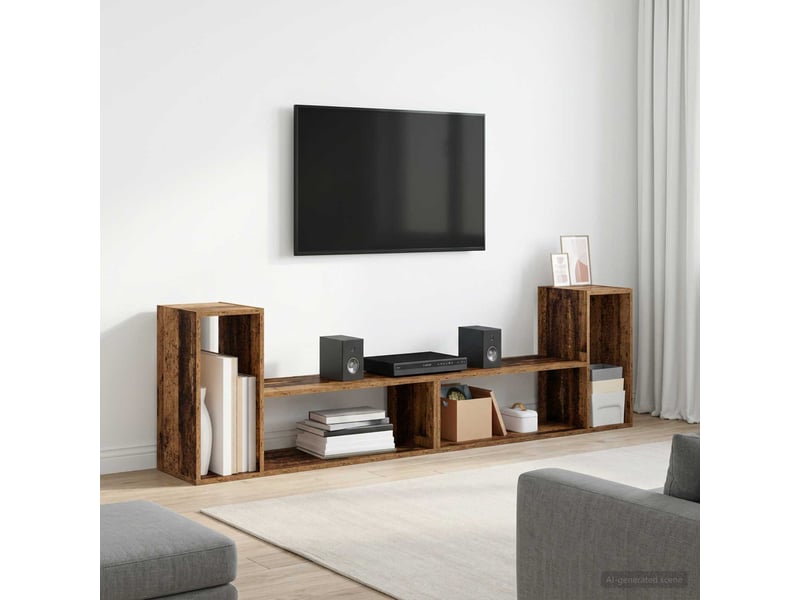  Meuble tv - banc tv - meuble de rangement 100 x 30 x 50 cm bois ancien bois d'ingénierie  - Conforama D
