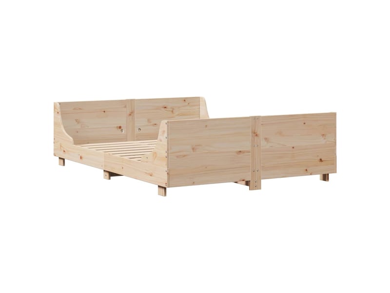  Lit double- lit adulte -  cadre de lit sans matelas 160x200 cm bois massif de pin  - Conforama B