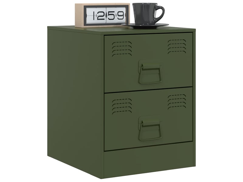  Lot de 2 tables de chevet - cabinet de chevet - table de nuit vert 34,5x39x44 cm acier  - Conforama B