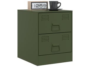 Lot de 2 tables de chevet - cabinet de chevet - table de nuit vert 34,5x39x44 cm acier