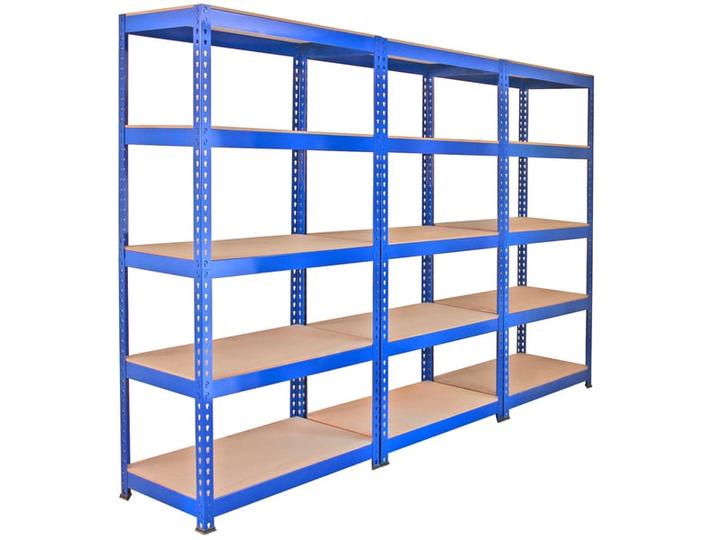  Monster racking - 3 rayonnages q-rax en acier sans boulons bleus 90cm x 50cm x 182cm 7001(3) - Conforama A
