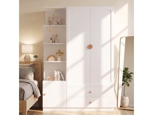 Armoire 2 porte(s) battante 2 tiroir(s) <strong></strong> <strong></strong> coloris blanc largeur 135 cm