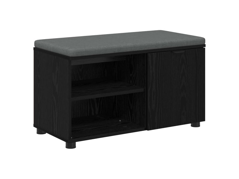  Banc d'entrée, banc interieur avec coussin chêne noir 80x38x46 cm shl42536  - Conforama A