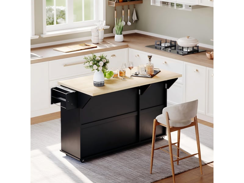  Desserte 3 portes 2 tiroirs coloris noir mdf desserte noir - Conforama E