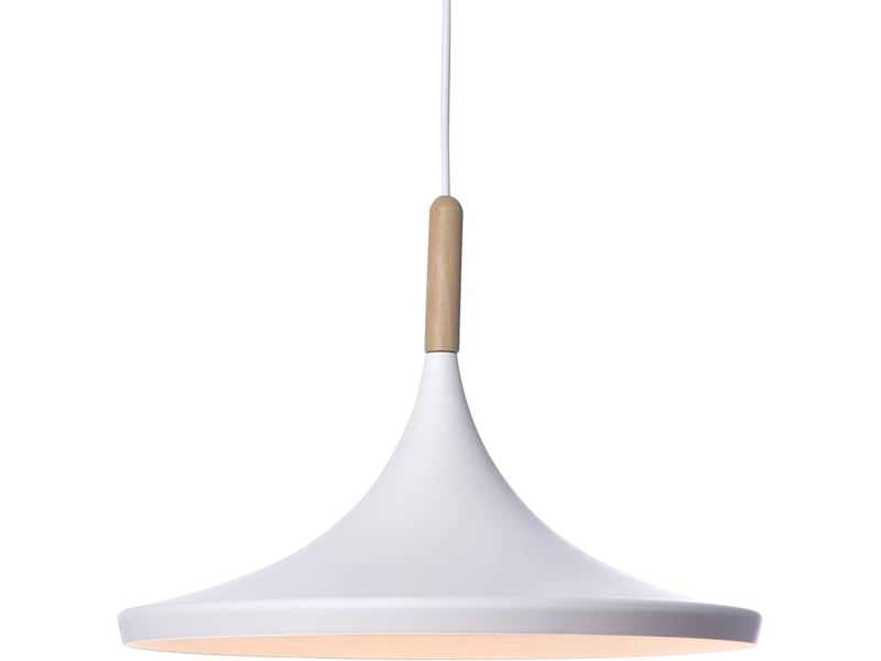  Suspension en métal et bois 40w – blanc naturel, ø36 x h30cm  - Conforama D