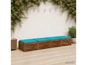 Lot de 4 coussins de siège, coussins d'assise soest 100 % polyester turquoise cf60587