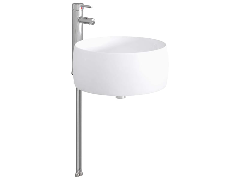  Lavabo avec robinet et évacuation chrome 38.5x38.5x16 cm  - Conforama D