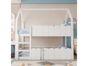 Lit superposé 90x200 cm <strong>MERAX</strong>  <strong>lit enfant blanc</strong> coloris blanc