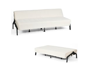 Banquette lit clic clac couchage Quotidien MEUBLES COSY  beige