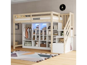 Lit mezzanine 90x200 cm SOGEU coloris bicolore