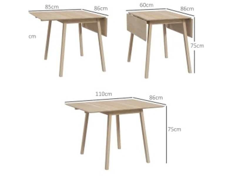  Table à manger pliante en bois 2 à 4 personnes 110 x 86 x 75 cm, naturelle  - Conforama C