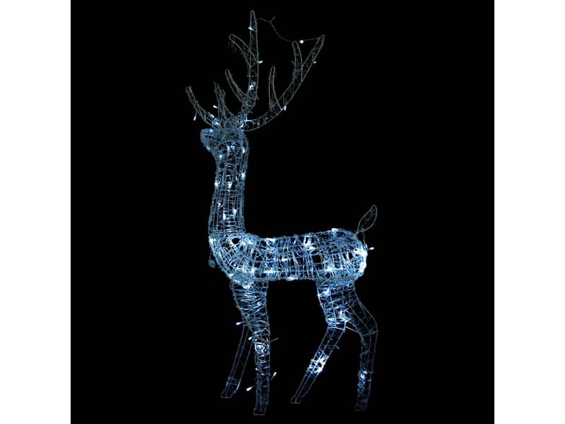  Renne de décoration de noël acrylique 140 led blanc froid 128 cm  - Conforama D