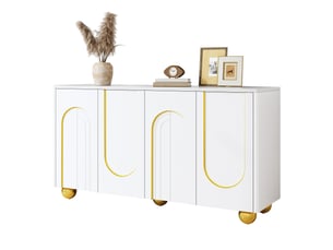 Buffet 4 porte(s) STILVORA - 140 cm coloris blanc