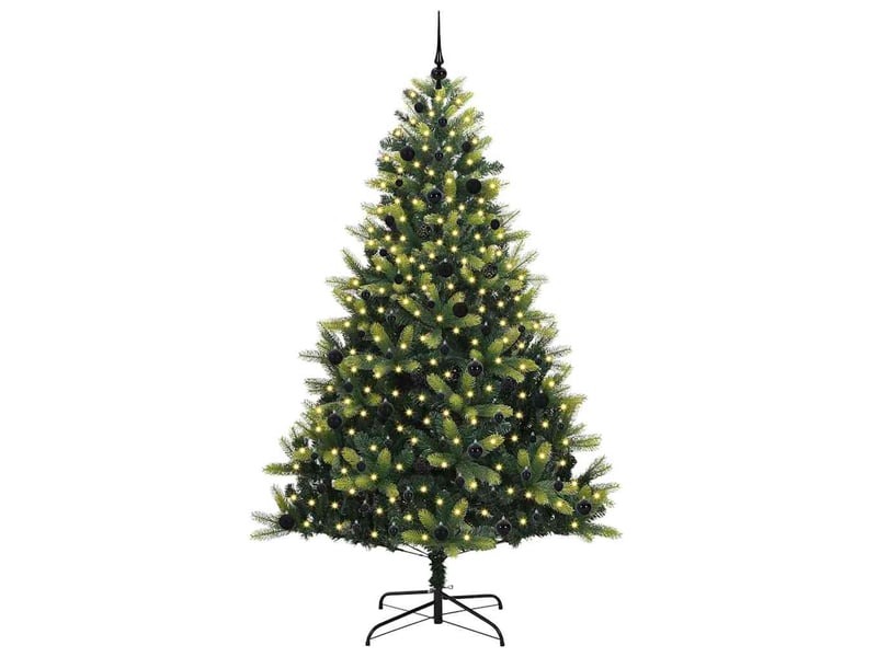  Sapin de noël, arbre de noël artificiel en silicone flexible 300 leds vert shl3726  - Conforama C