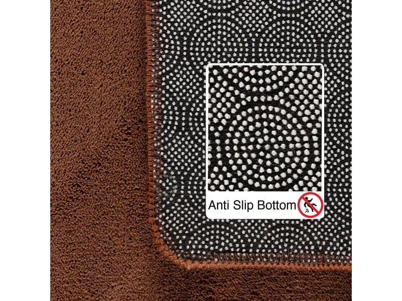Tapis lavable en microfibre douce - marron 160x230cm SKY1602305400BROWN - Conforama D