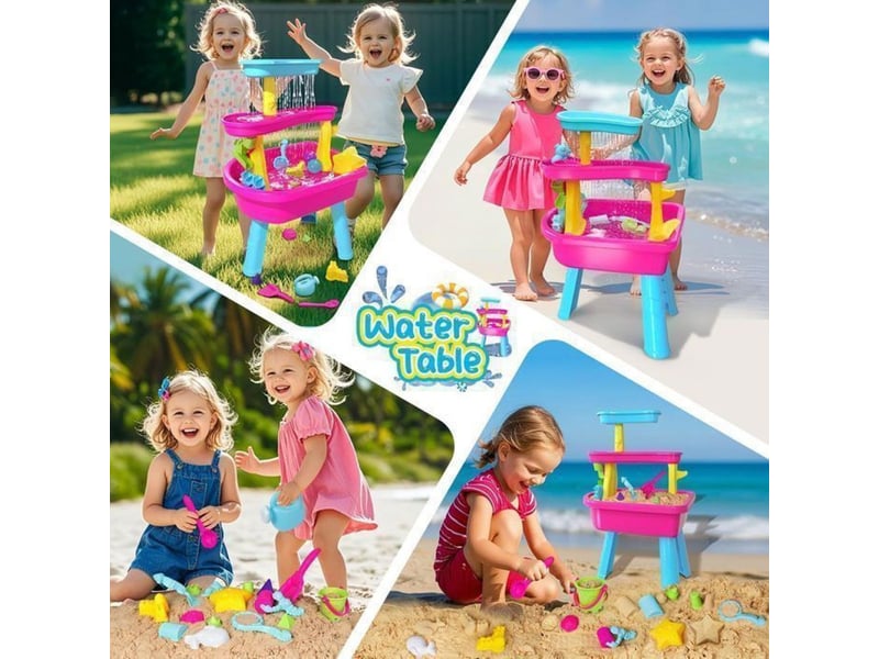  Table activity eau sable 3 niveaux cascade rose et bleu avec 37 accessoires 151498_AAAOQ04765_6_DROPFR - Conforama E