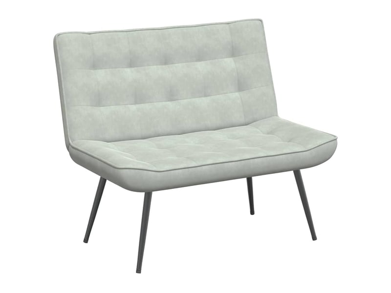  Banc chambre, banc de lit gris clair 110x74x84 cm velours  - Conforama A