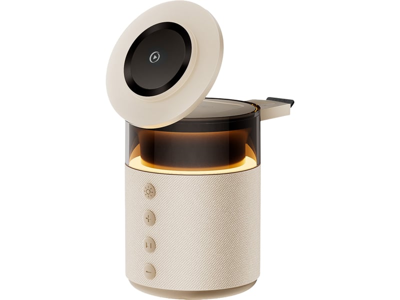  Enceinte bluetooth et station de charge sans fil induction magsafe 15w force play beige FPYMS5IN1SPEAKERS - Conforama B