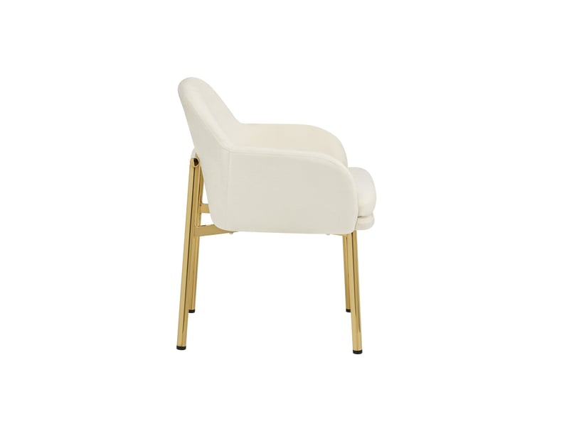  Lot de 2 chaises de salle à manger rembourrées avec accoudoirs, réglables en hauteur, charge 125 kg, coloris blanc Fay Lum - Conforama E