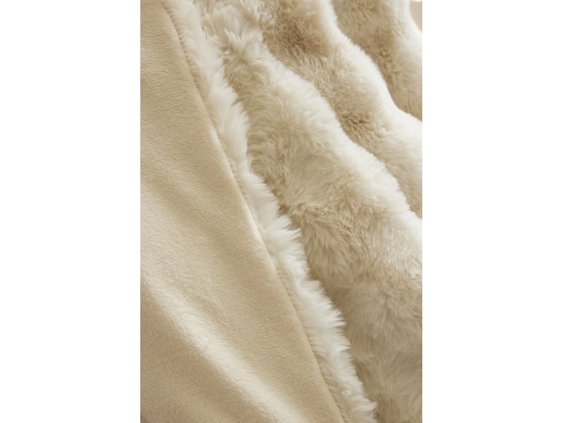  Plaid 125 x 150 cm polyester fausse fourrure astra ivoire 15691 - Conforama C