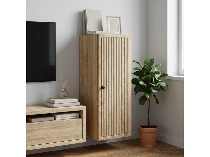  Armoire murale salon chêne sonoma 33x34,5x90cm bois d'ingénierie shl1185  - Conforama B