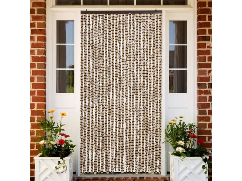  Rideau anti-mouches, moustiquaire beige et marron 100x230 cm chenille cf43498  - Conforama B