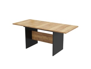 Table à manger extensible rectangulaire aspect veinure naturelle 140180 x 80 cm, peut accueillir 4 à 6 personnes