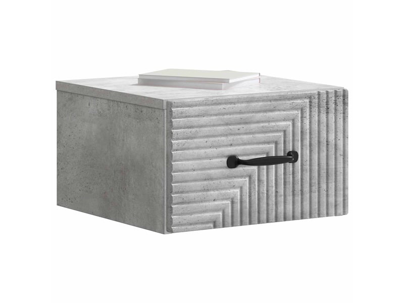  Table de chevet - cabinet de chevet - table de nuit mural gris béton 34,5 x 33 x 20 cm  - Conforama B