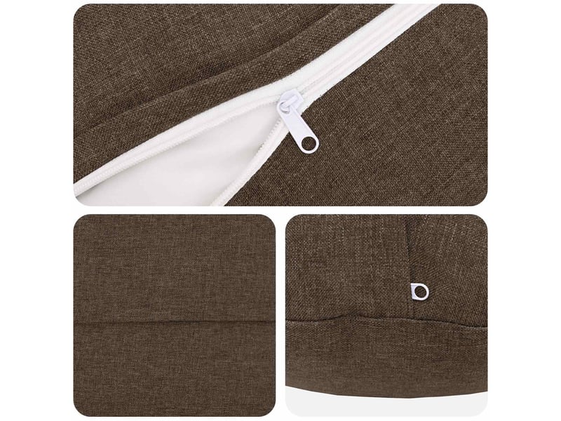  Lot de 6 coussins avec oreiller, coussins décoratifs heerlen taupe tissu cf50757  - Conforama D