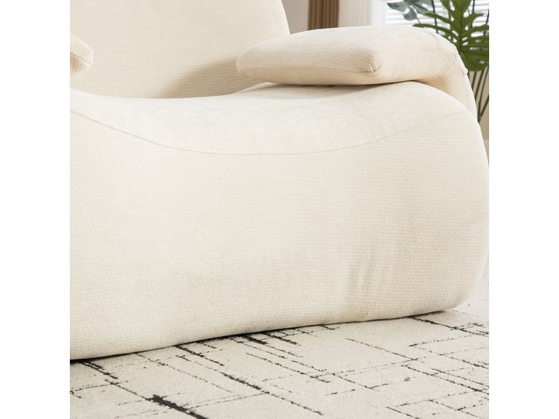 Canapé modulable chenille beige 120x92cm, canapé compressé sans outil, revêtement tissu durable pour salon moderne - Conforama R