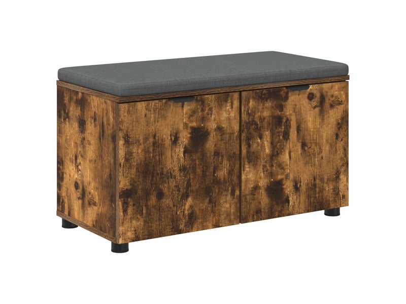  Banc d'entrée, banc interieur avec coussin chêne fumé 80x38x46 cm shl56700  - Conforama A
