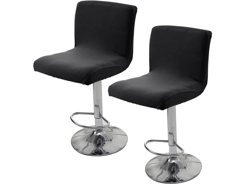  Housses élastiques pour tabourets de bar, lot de 2 housses pour chaises de salle à manger, housses de tabourets de bar unies, noires XLH-ZLS-009215ZLS - Conforama A