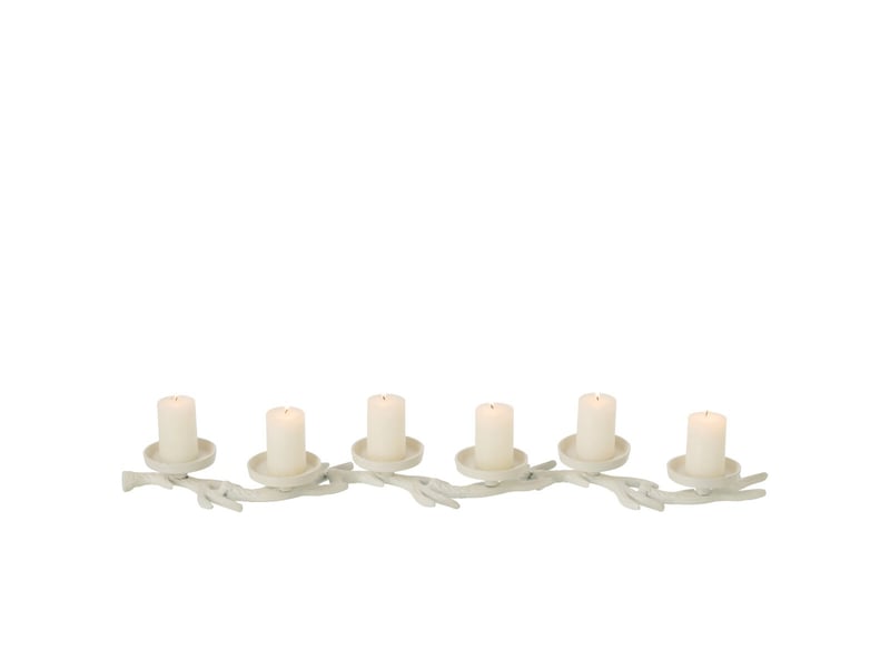  Chandelier branche de cerf yasmine 83cm blanc  - Conforama B