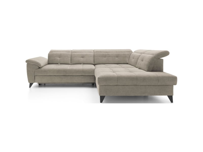  Canapé d'angle beige 5 places angle droit salon familial inferno  - Conforama A