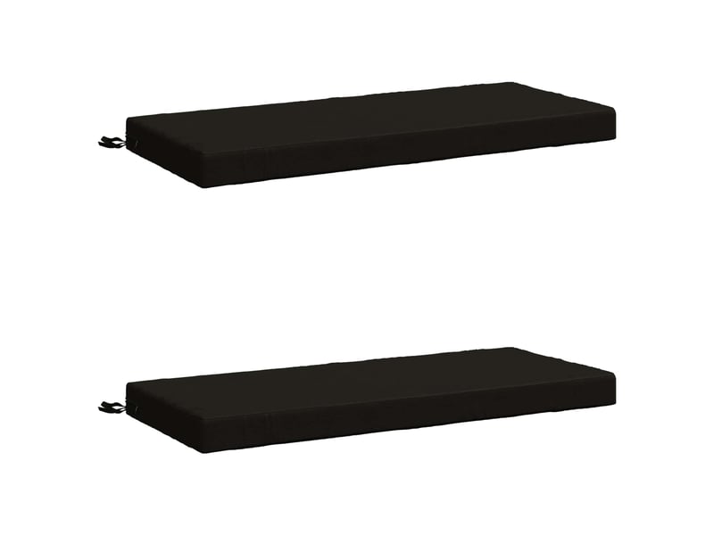  Lot de 2 coussins de banc, coussins d'assise soest 100 % polyester noir cf57326  - Conforama A