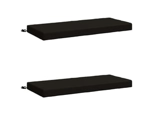 Lot de 2 coussins de banc, coussins d'assise soest 100 % polyester noir cf57326