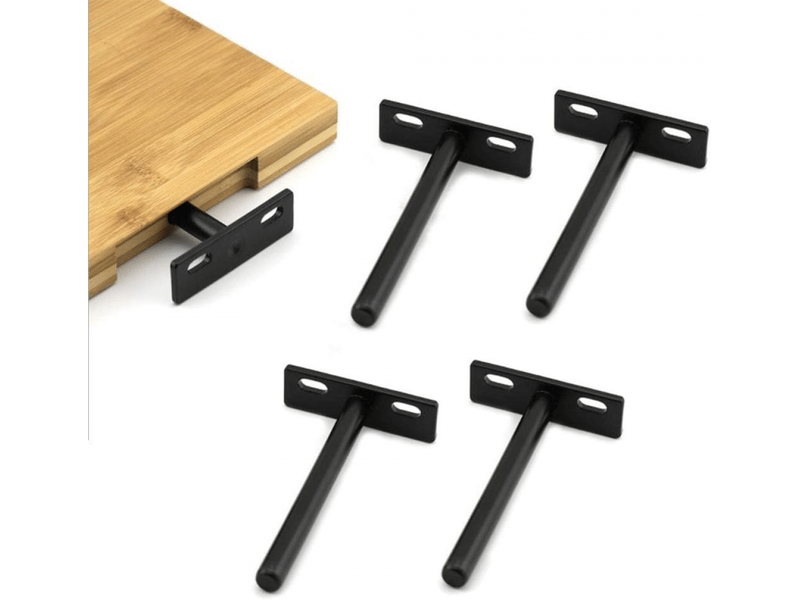  Support d'étagère flottant en 4 pièces, support d'étagère invisible en métal, 5 pouces  - Conforama A