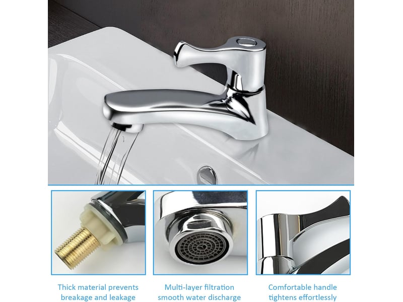  Robinet salle bain, robinet lave main eau froide, robinet eau froide uniquement, monocommande robinet lavabo, robinet eau froide lave main  - Conforama C