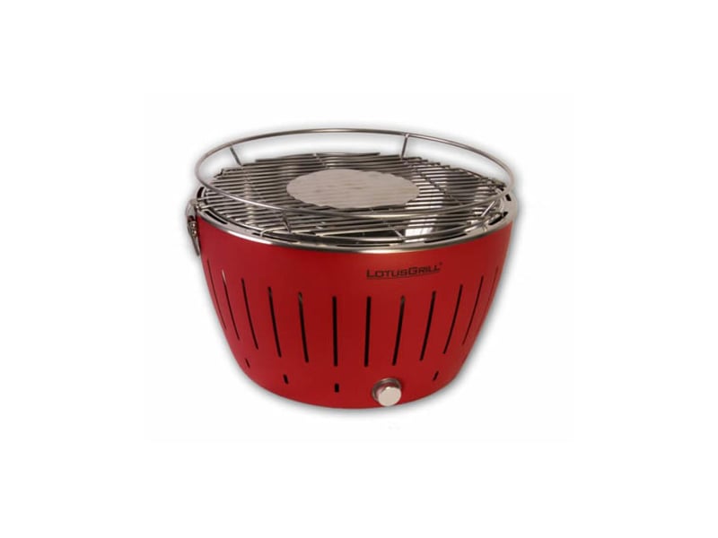  Barbecue de table charbon 32 cm rouge avec surface inox amovible et ventilation usb G-RO-34P - Conforama C
