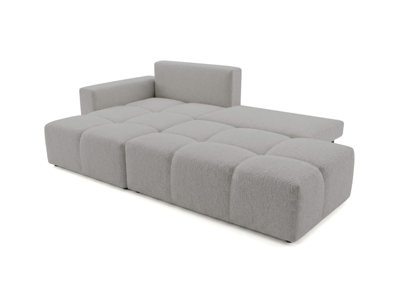  Celine - canapé d'angle fixe convertible 4 places en bouclette  - Conforama C