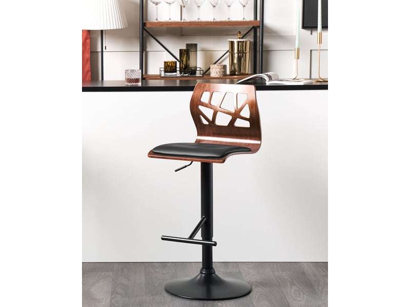 Lot de 2 chaises de bar petersburg cuir pu noir 580109 - Conforama C
