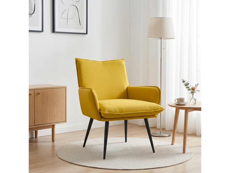 Vidaxl fauteuil jaune velours  - Conforama B