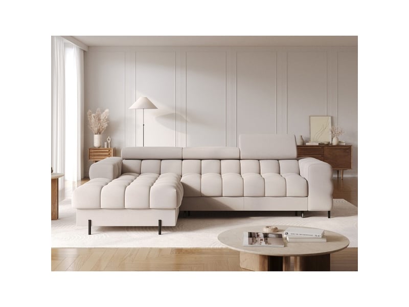  Canapé d'angle gauche convertible beige confort premium 285x99x181cm filtro  - Conforama E