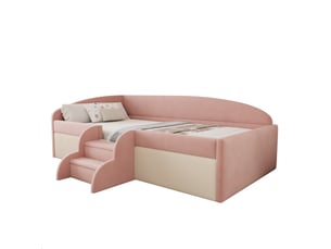 Lit simple 90x190 cm <strong>MERAX</strong> <strong>lit enfant rose</strong> coloris rose
