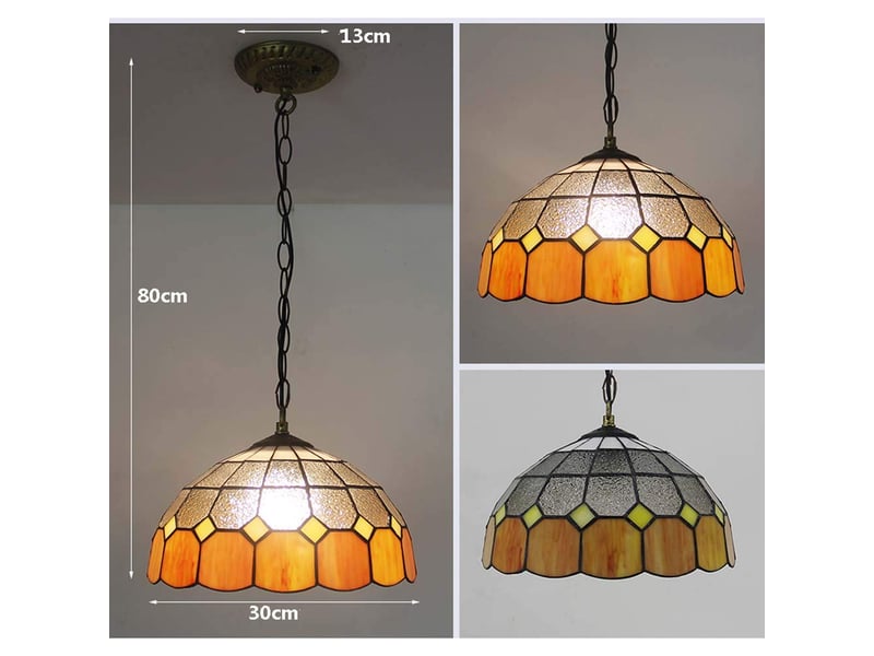  Suspension créative en bois massif et verre, style campagne – e27, source 9w blanc chaud incluse, pour salle à manger, bureau et chambre-style 5  - Conforama B