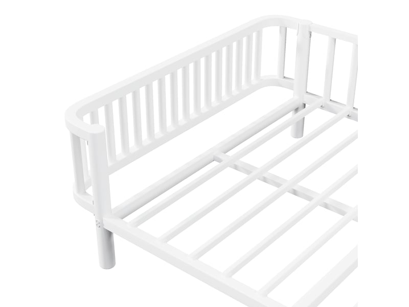 Lit de jour 140 x 200 cm en métal avec sommier en acier blanc chicfurn - Conforama E